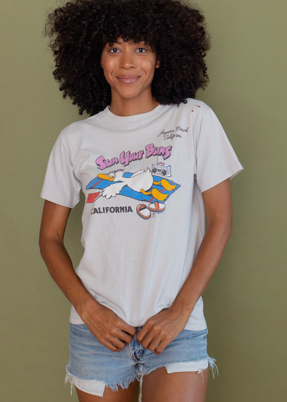 Vintage 1985 Sun Your Buns California Tee