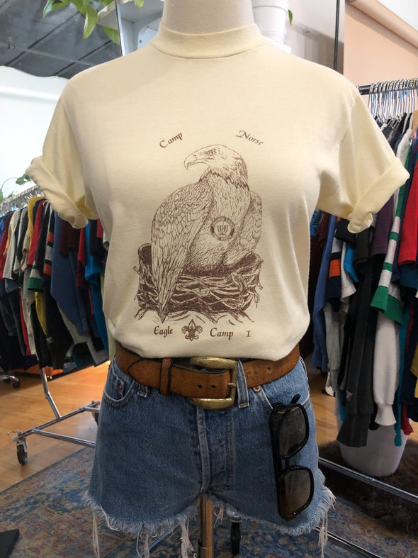 Vintage 1980's Thin Boy Scout Camp Eagle Tee