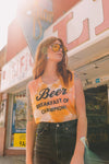 Beer Breakfast of Champions Tie Dye Tank Coral