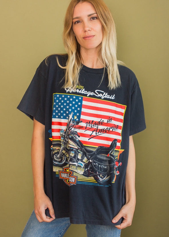 Vintage 90s Made in America Harley Tee