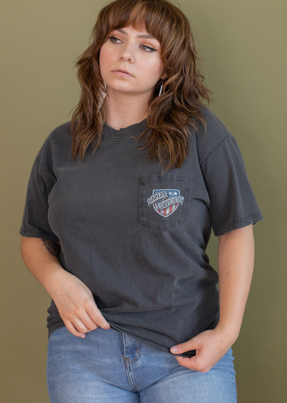 Vintage 1998 Harley Shield Pocket Tee