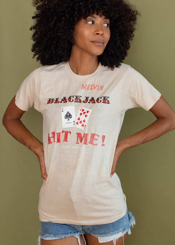 Vintage 1980s Trashed Black Jack Tee