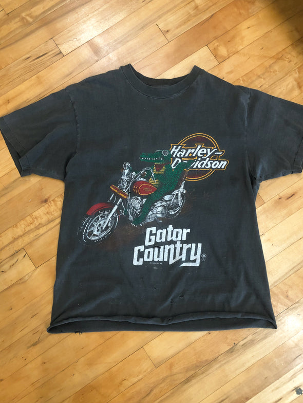 Vintage 1988 Rare Harley Gator Country Tee