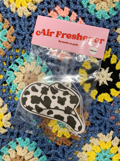 Cow Print Cowboy Hat Air Freshener