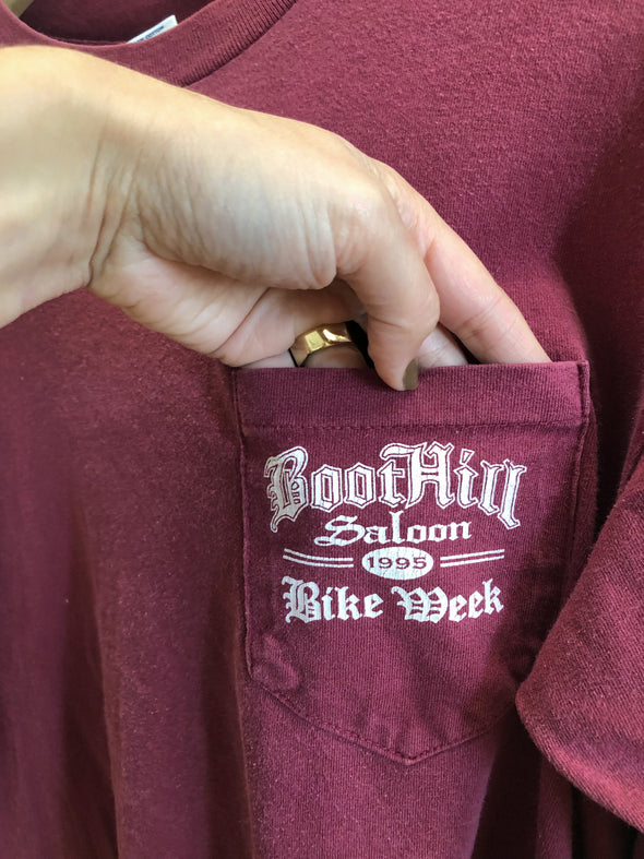 Vintage 1995 Boot Hill Saloon Long Sleeve Pocket Tee