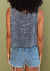 Vintage Acid Wash Harley Cropped Tank