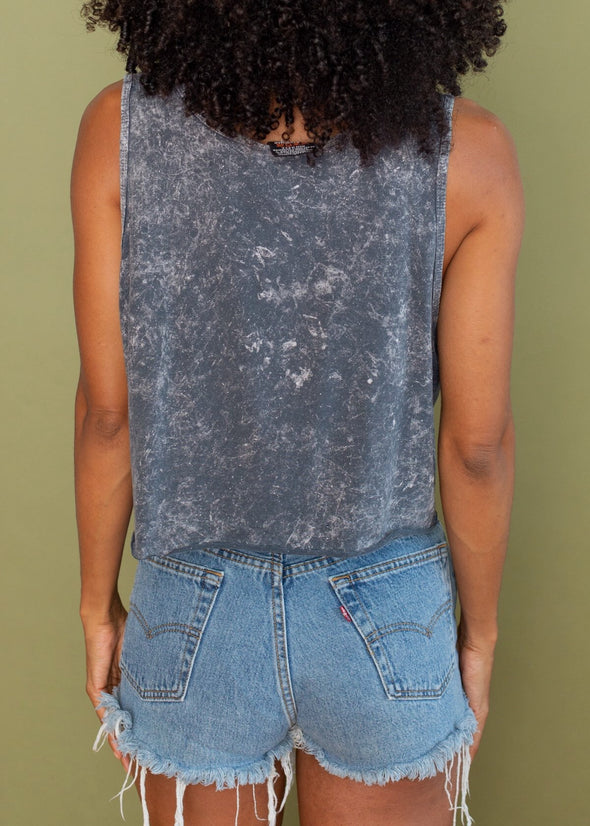 Vintage Acid Wash Harley Cropped Tank