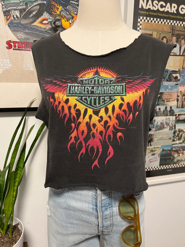 Vintage Harley Flame Cropped Tank