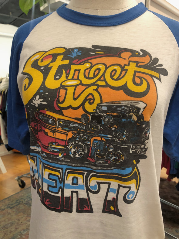 Vintage 1980's Rare Street is Neat Dave Bell Raglan Tee
