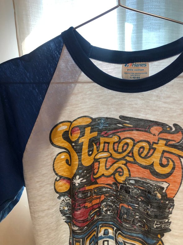 Vintage 1980's Rare Street is Neat Dave Bell Raglan Tee