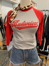 Vintage 1980's Budweiser Beer Ringer Tee