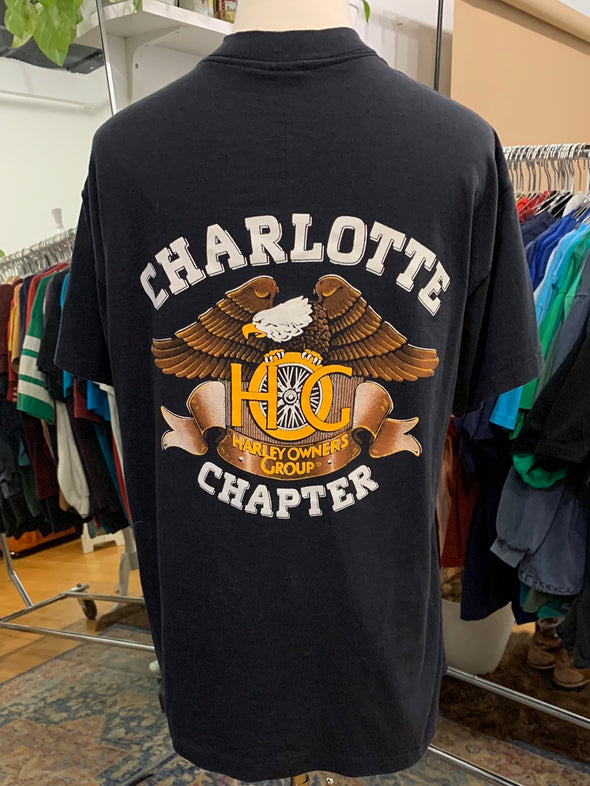Vintage 90's Harley HOG Charlotte Chapter Tee