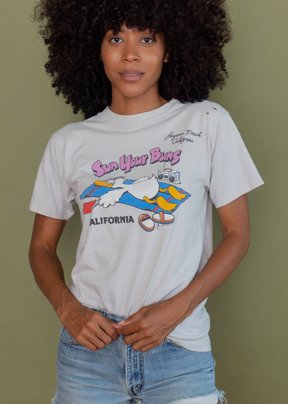 Vintage 1985 Sun Your Buns California Tee