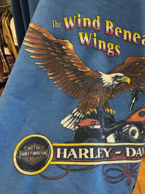 Vintage 80s/90s Harley Eagle Blue Sweatshirt
