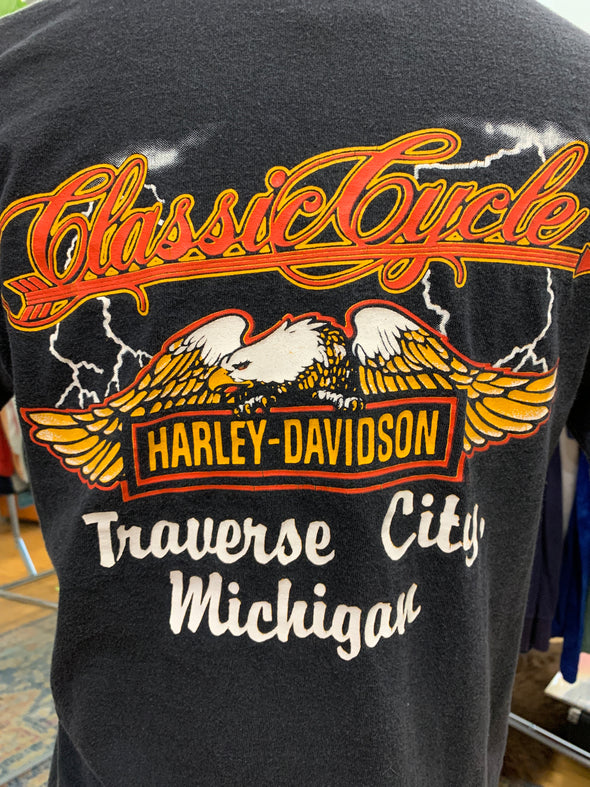 Vintage 1980's 3D Emblem Harley USA Pocket Tee
