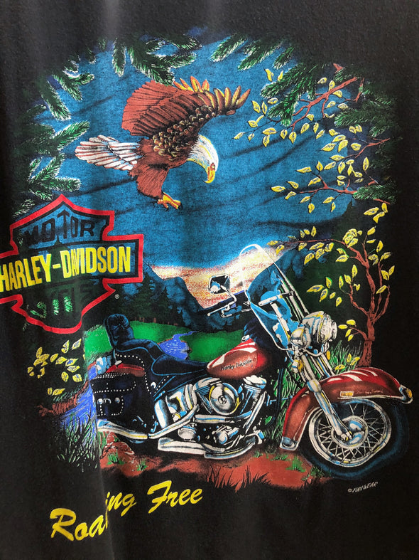 Vintage 90s Harley Roaming Free Tee
