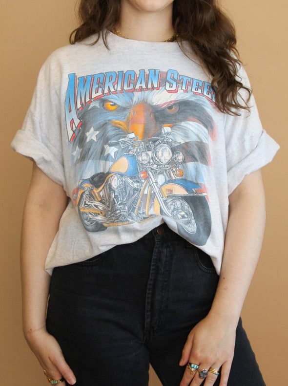 Vintage 90s American Steel Biker Tee
