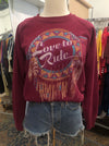 Vintage 1980's Love to Ride 3D Emblem Biker Sweatshirt
