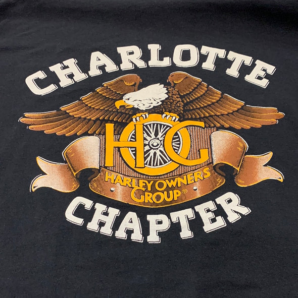 Vintage 90's Harley HOG Charlotte Chapter Tee