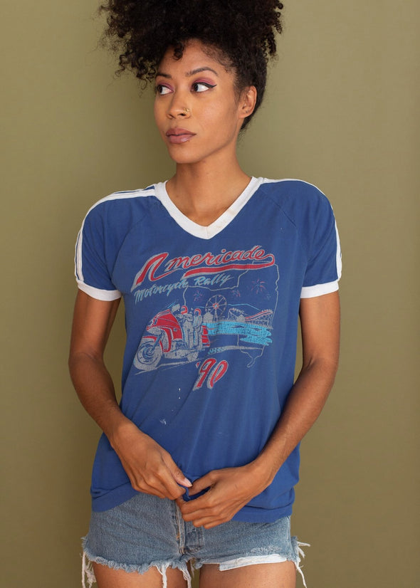 Vintage 1990 America Motorcycle Rally Tee