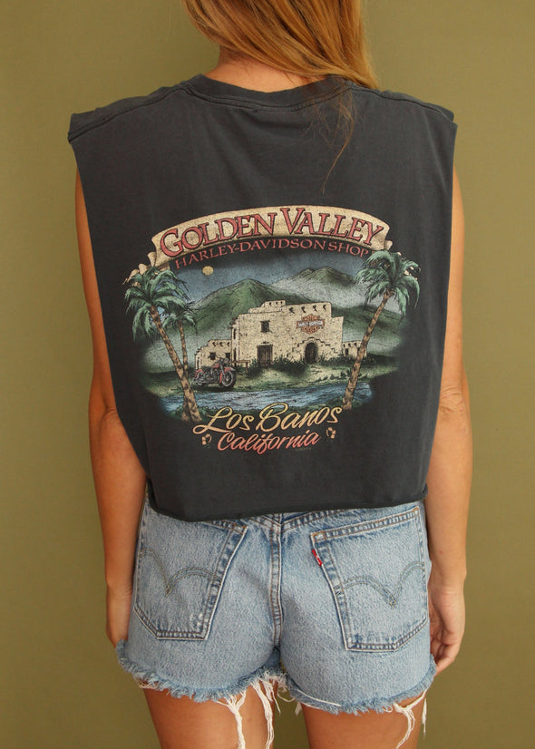 Vintage Harley Life Begins When You Get One Cropped Tank