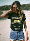 electric west desert cactus vintage inspired graphic tee