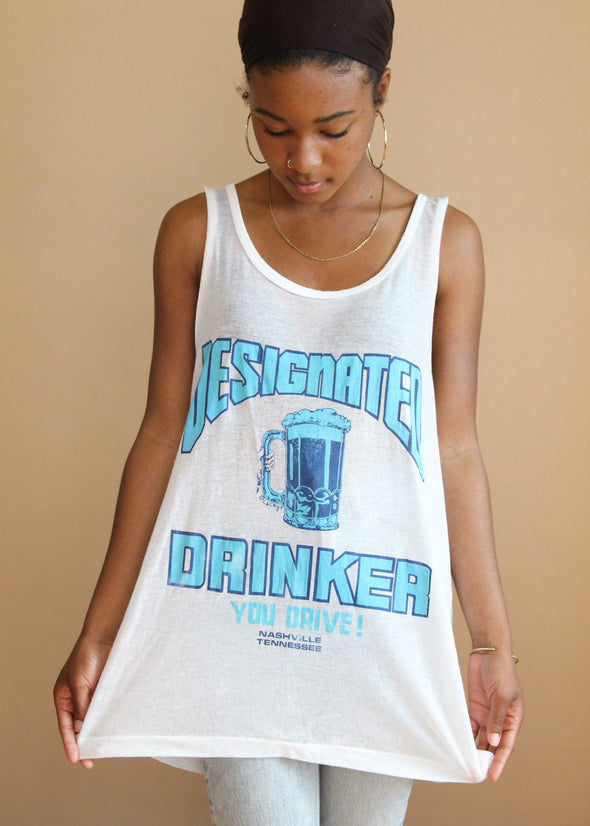 Vintage 1980's Paper Thin Nashville Designated Drinker Tank