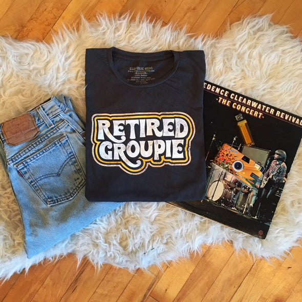 vintage 1970s 70 inspired retired groupie band t-shirt electric west
