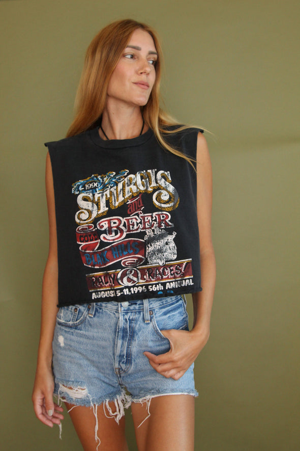 Vintage 1996 Sturgis Distressed Cropped Tank