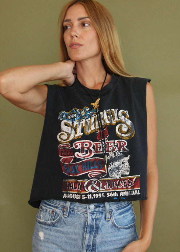 Vintage 1996 Sturgis Distressed Cropped Tank
