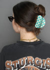 Rounded Checkered Hair Clip
