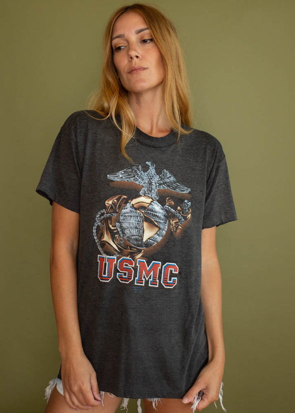 Vintage 1980s Paper Thin USMC tee