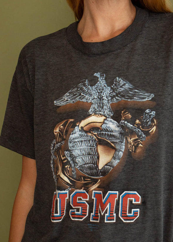 Vintage 1980s Paper Thin USMC tee