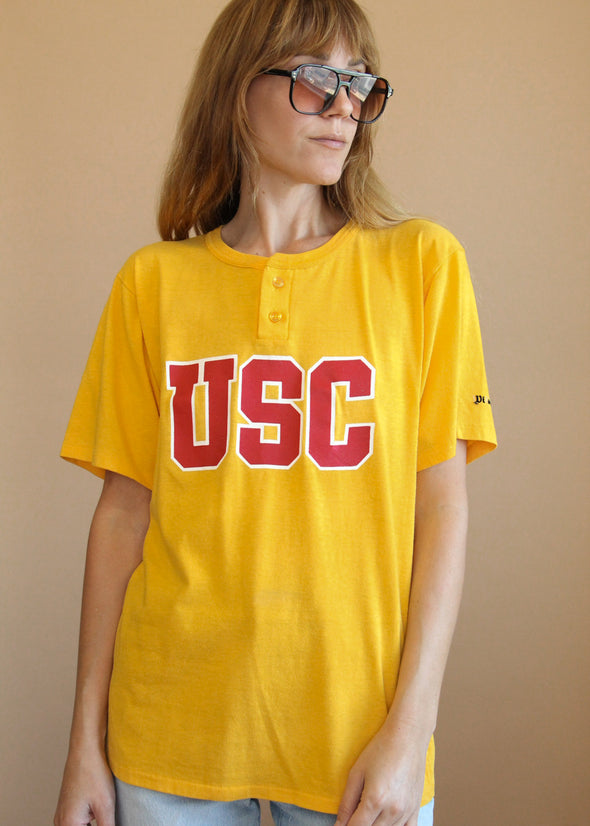 Vintage 1980s USC Henley Tee