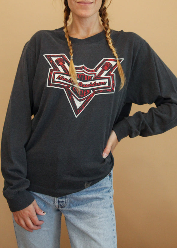 Rare Vintage 1980's Harley Long Sleeve
