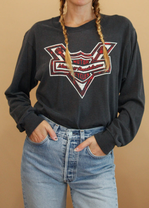 Rare Vintage 1980's Harley Long Sleeve