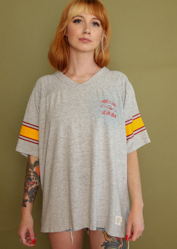 Vintage 1984 LA Olympics V Neck Tee