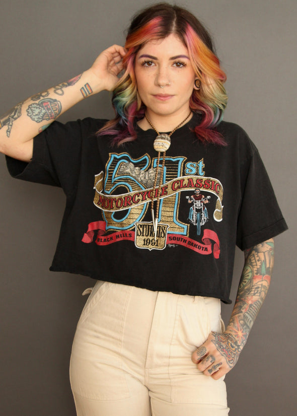 Vintage 1991 Sturgis Cropped Tee