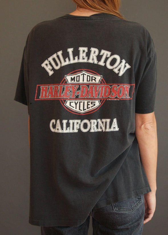 Vintage 1992 Harley California Faded Tee