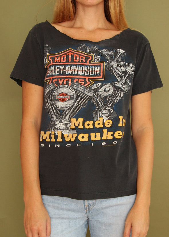 Vintage 1993 Harley Scoop Neck Tee