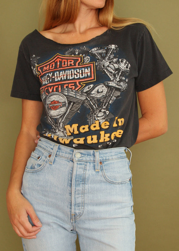 Vintage 1993 Harley Scoop Neck Tee