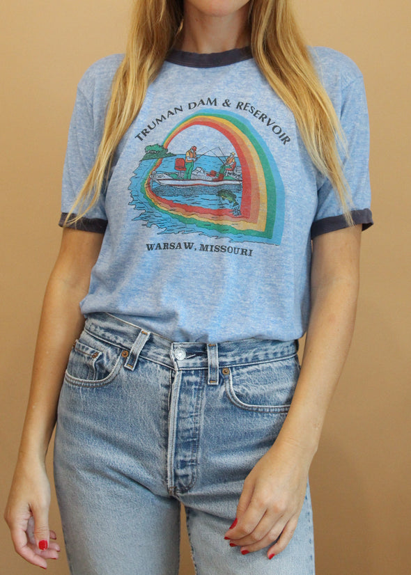 Vintage 1980's Truman Dam Ringer Tee
