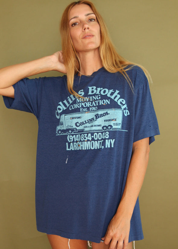 Vintage 1980s Paper Thin Trashed Grungy Collins Trucker Tee