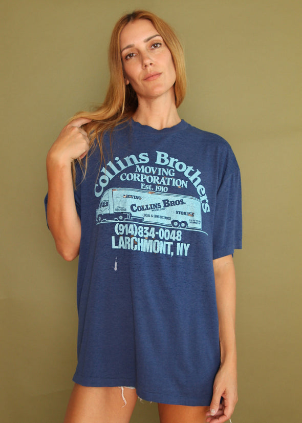 Vintage 1980s Paper Thin Trashed Grungy Collins Trucker Tee