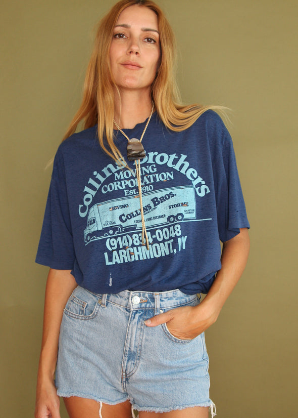 Vintage 1980s Paper Thin Trashed Grungy Collins Trucker Tee