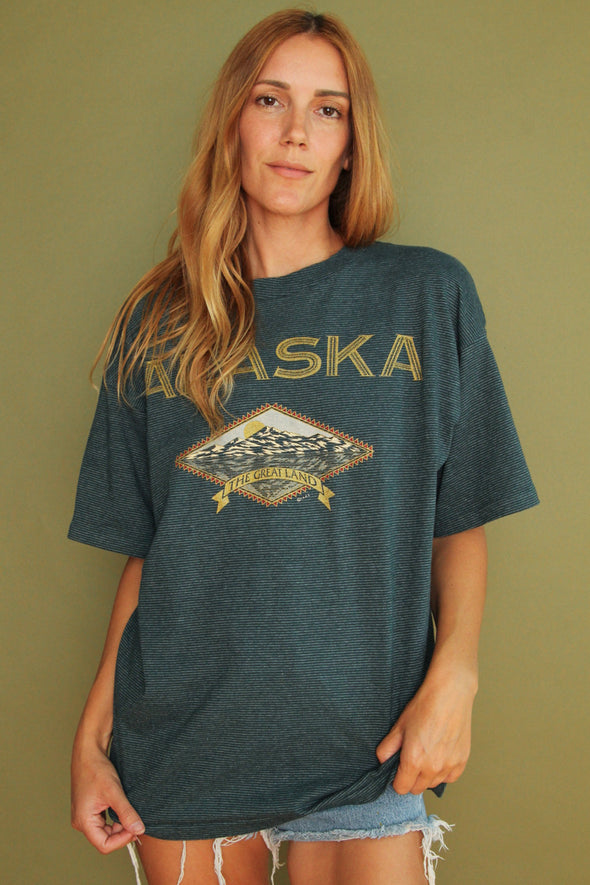 Vintage 90s Alaska Striped Tee