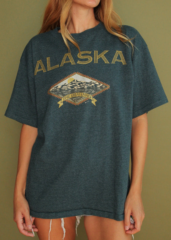 Vintage 90s Alaska Striped Tee