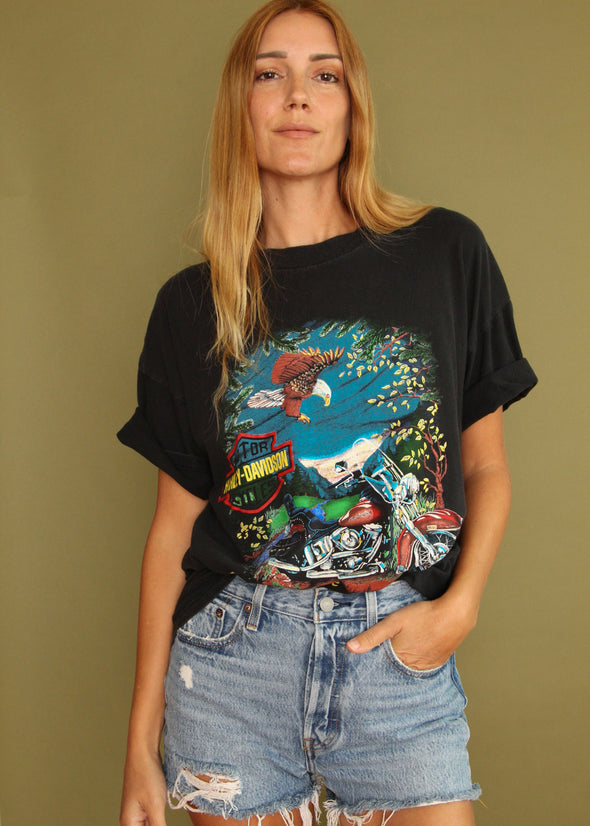 Vintage 90s Harley Roaming Free Tee