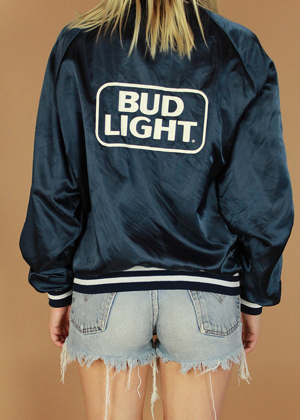 Vintage Bud Light Satin Bomber Jacket