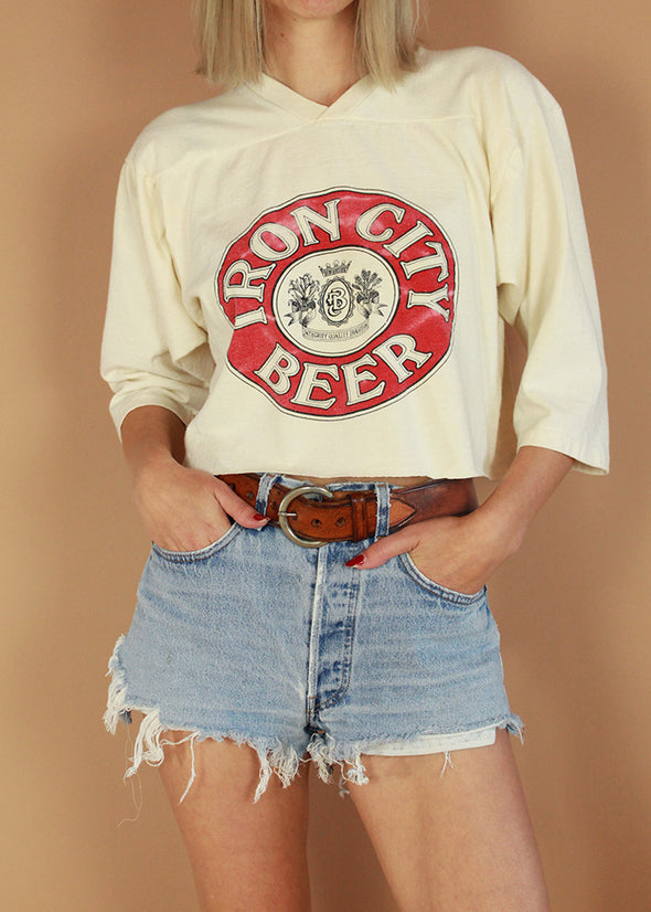 Vintage Iron City Beer Cropped Tee